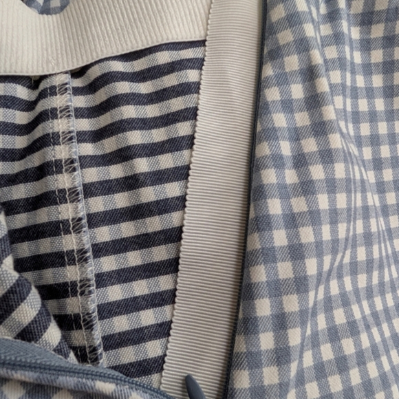 rag & bone Simone Gingham Pant High Rise Cropped Italian Stretch Blue Size 6 - Picture 8 of 11